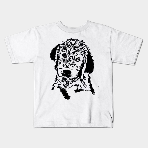 Labradoodle Face Kids T-Shirt by sandiakmar4life